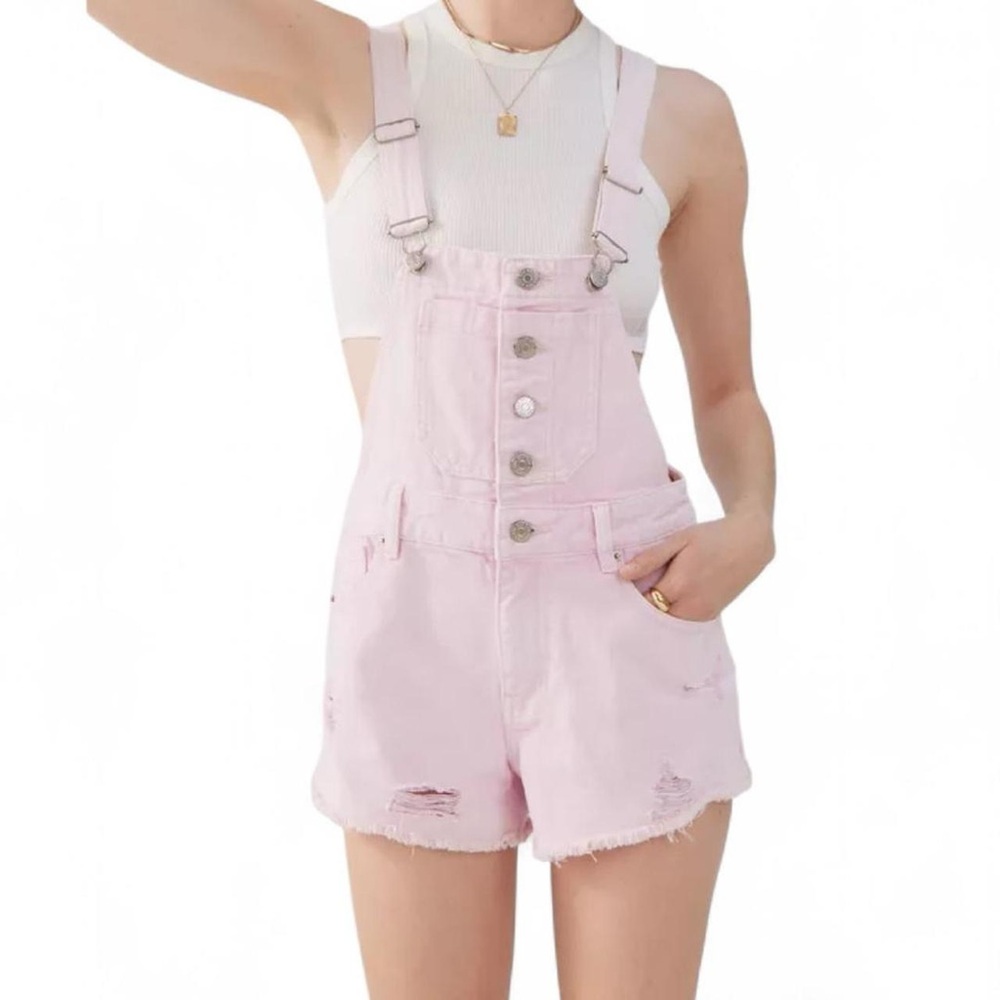 Urban Outfitters Pink Denim Overalls for Women